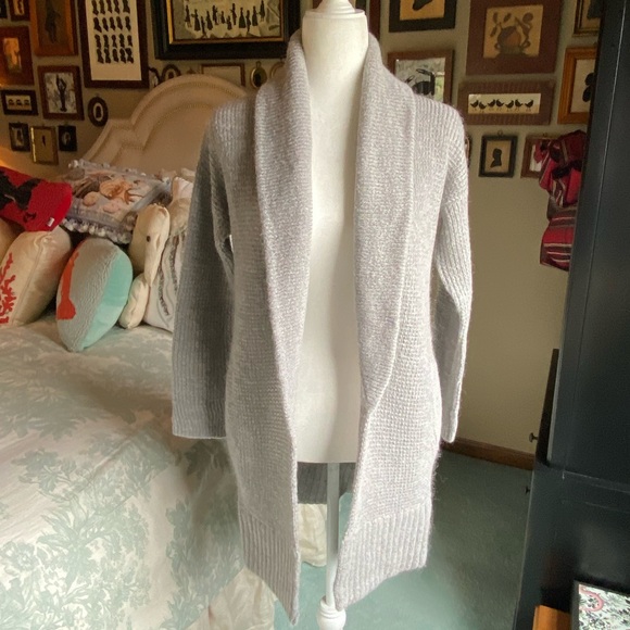 Boden Grey Mohair-Blend Open Front Cardigan - Picture 1 of 13